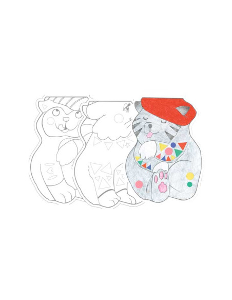 BLOC PARA COLOREAR MANDARINE GRAFFY SHAPE GATOS  STICKERS