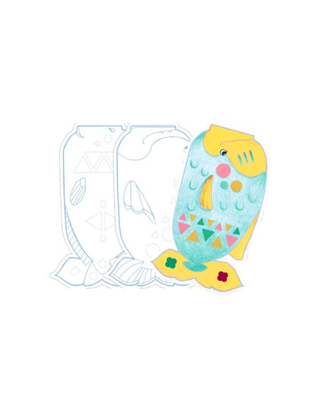 BLOC PARA COLOREAR MANDARINE GRAFFY SHAPE PECES  STICKERS