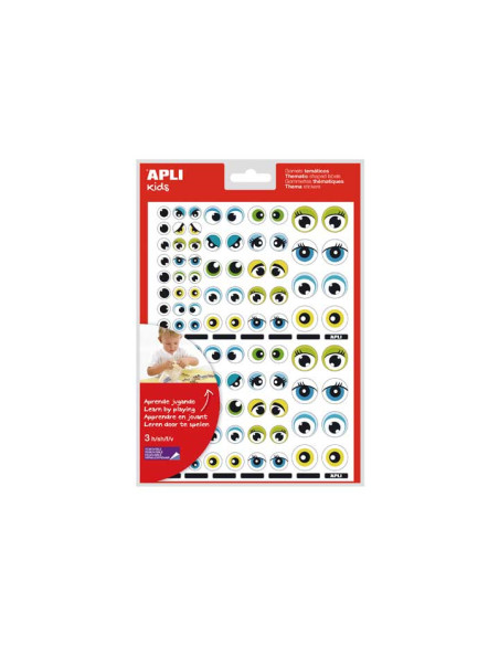 GOMETS APLI  BOLSA 3h OJOS AMARILLOAZULVERDE REMOVIBLE 312 uds 13854