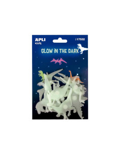 BLÍSTER 9 PEGATINAS APLI FOSFORESCENTES DINOSAURIOS