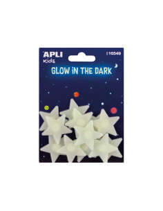 BLÍSTER 12 PEGATINAS APLI FOSFORESCENTES ESTRELLAS