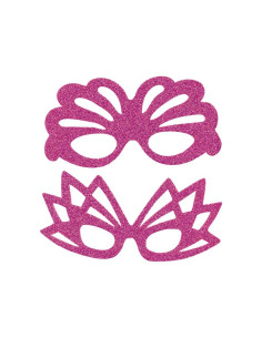 BLÍSTER 2 ANTIFACES NIEFENVER DE GOMA EVA CON PURPURINA