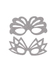 BLÍSTER 2 ANTIFACES NIEFENVER DE GOMA EVA CON PURPURINA