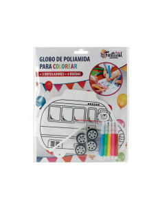 BOLSA 4 GLOBOS POLIAMIDA PARA COLOREAR COCHES