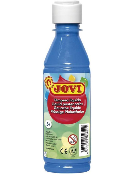 JOVI TÉMPERA LÍQUIDA AZUL CYAN BOTELLA DE 250ML