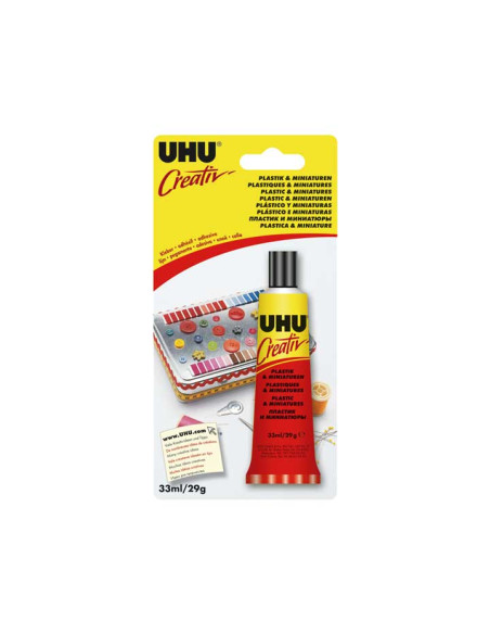 PEGAMENTO UHU CREATIV PARA PLÁSTICO 33ml