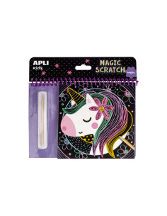 BLOC DE 8 LÁMINAS APLI KIDS MAGIC SCRATCH HAPPY