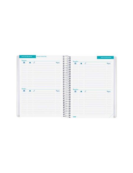 LIBRETA DE REUNIONES FINOCAM CATALAN DEL DOCENT ESPIRAL tapa PP 4 155x212 CON GOMA NO DATA