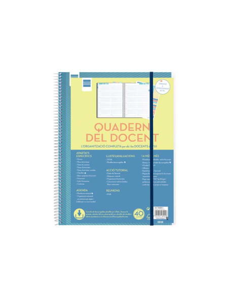 CUADERNOAGENDA FINOCAM CATALAN DEL DOCENTE NO DATA ESPIRAL tapa PP SV 230x310 con GOMA