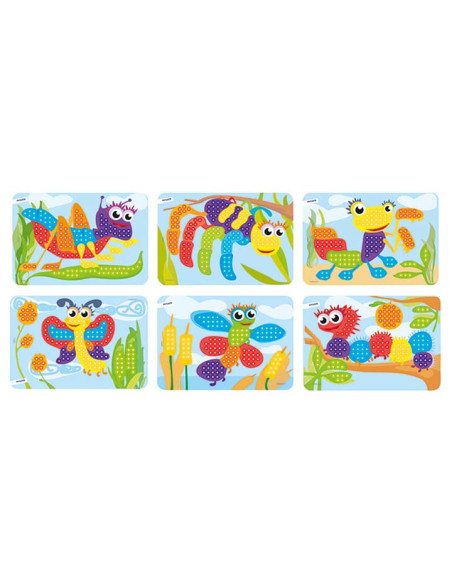 JUEGO MINILAND PEGS 10mm BICHOS PACK de 6 3-6 años