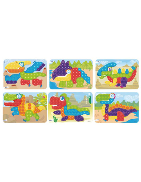JUEGO MINILAND PEGS 20mm DINOS PACK de 6 3-6 años