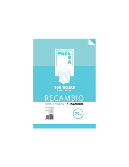 RECAMBIO 100h PACSA ESCOLAR 4x4 CON MARGEN A4