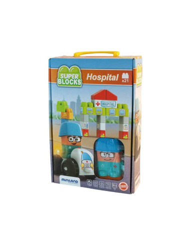 CAJA 21 PIEZAS MINILAND SUPER BLOCKS HOSPITAL