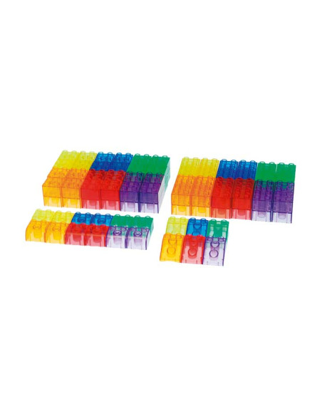 CAJA 90 PIEZAS CONSTRUCCIÓN HENBEA TRANSLÚCIDOS