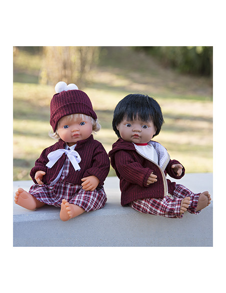 ROPA MINILAND PARA MUÑECOS 40cm CONJUNTO FRÍO VESTIDO
