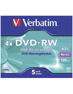 PACK 5 DVD-RW  VERBATIM 4X 47GB ADVANCED