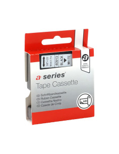 CINTA ROTULAR A-SERIES 9 mm x 7m ELECTRÓNICA NEGROBLANCO