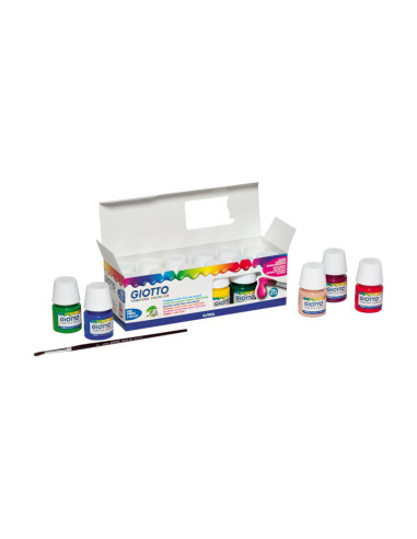 ESTUCHE 12 BOTES TÉMPERA ESCOLAR GIOTTO 25ml  PINCEL