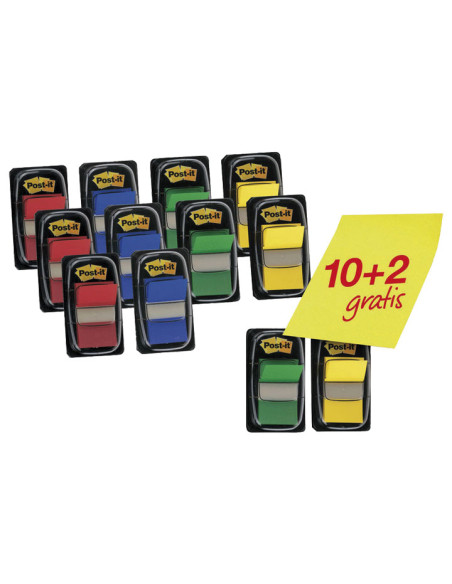 PACK 10 INDICES POST-IT ADHESIVOS MEDIANOS  2 REGALO