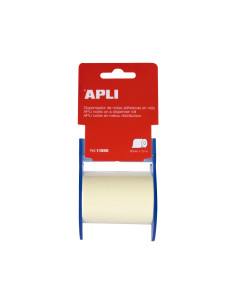 APLI DISPENSADOR DE NOTAS ADHESIVAS EN ROLLO 60MMX10M AMARILLO PASTEL