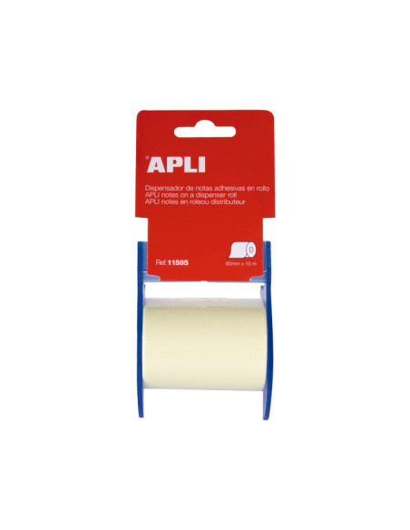 NOTAS ADHESIVAS APLI EN ROLLO DISPENSADOR 60mm x 10m