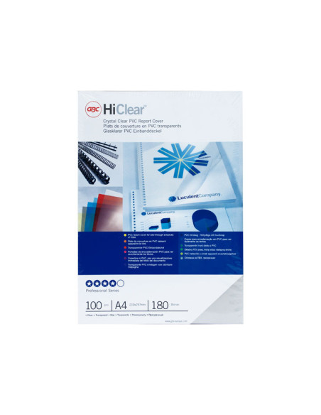 CAJA 100 CUBIERTAS GBC IBICLEAR 180 MICRAS