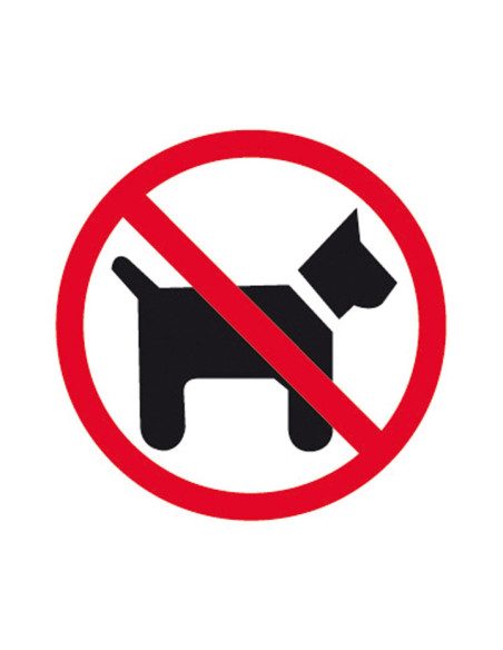 CARTEL ADHESIVO APLI 114X114 PROHIBIDO PERROS