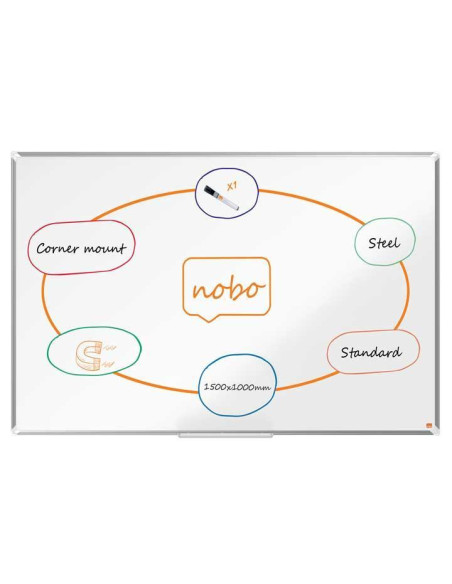 PIZARRA BLANCA NOBO PREMIUM PLUS 150x100cm ACERO LACADO