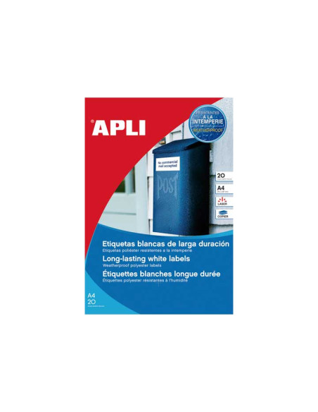 CAJA 20h ETIQUETAS APLI POLIÉSTER 991x381mm PARA EXTERIOR