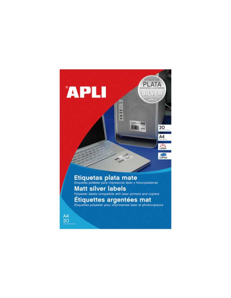 CAJA 20h ETIQUETAS APLI POLIÉSTER 457x212mm PARA EXTERIOR