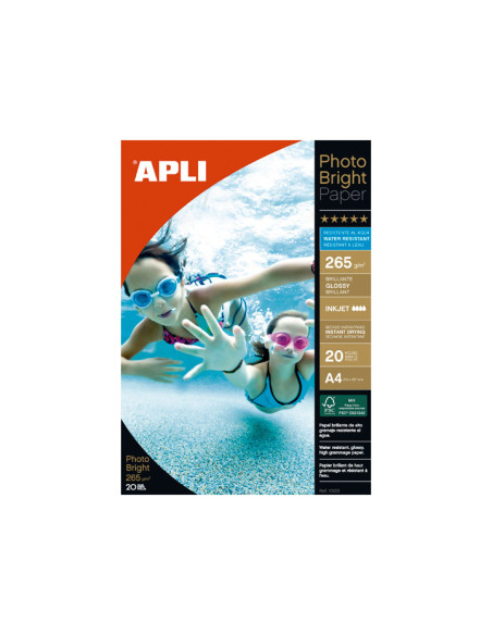 CAJA 20h PAPEL PHOTOBRIGHT RESISTENTE AL AGUA 265gr