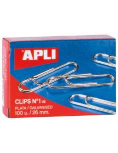 CAJA 100 CLIPS APLI N 15 GALVANIZADOS