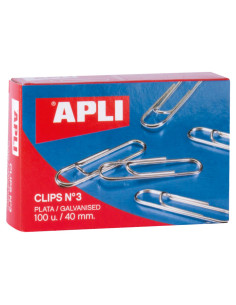 CAJA 100 CLIPS APLI N 3 GALVANIZADOS