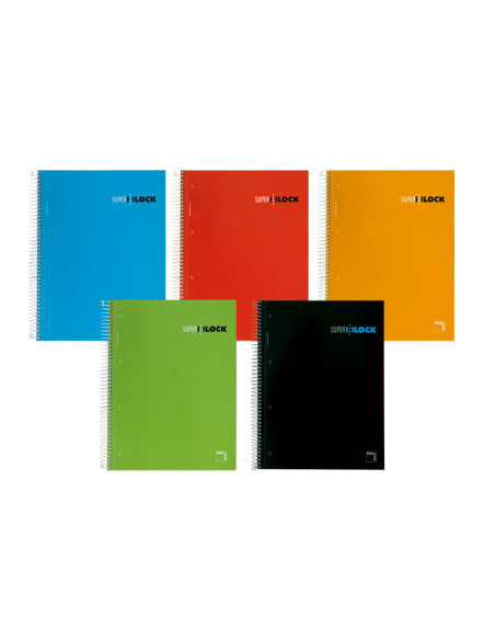 CUADERNO ESPIRAL PACSA SUPERBLOCK A5 5x5 4 TALADROS 160h