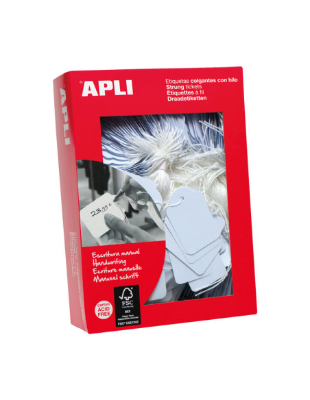 CAJA 500 ETIQUETAS COLGANTES APLI 36X5 3