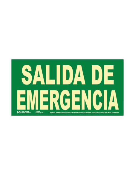 PLACA HOMOLOGADA ARCHIVO 2000 SALIDA DE EMERGENCIA