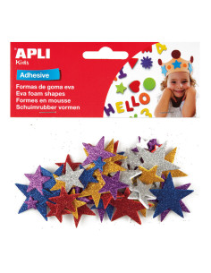 BOLSA GOMA EVA ADHESIVA APLI ESTRELLAS COLOR