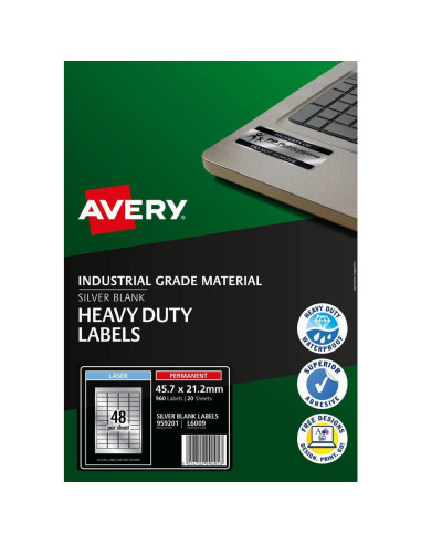 CAJA 20h ETIQUETAS POLIÉSTER AVERY 457 x 212mm