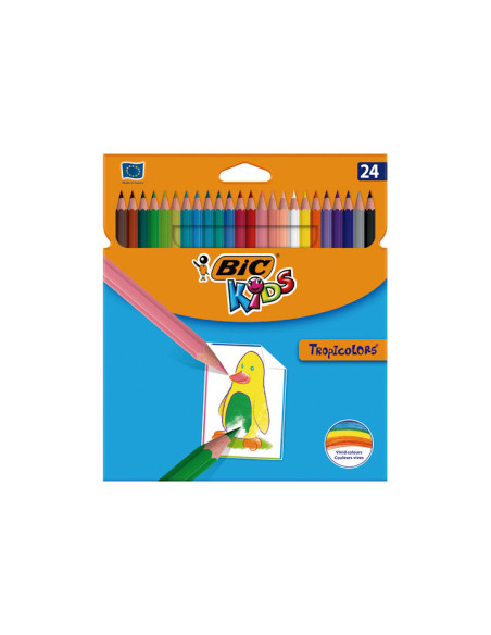 CAJA 24 LÁPICES BIC KIDS TROPICOLORS