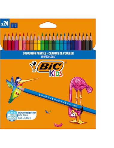 CAJA 24 LÁPICES BIC KIDS TROPICOLORS
