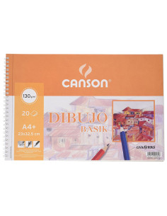 BLOC 20h CANSON DE DIBUJO BASIK 130gr A4 MICROPERFORADO LISO