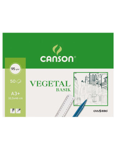 BLOC DE DIBUJO GUARRO-CANSON BASIK VEGETAL ENCOLADO A3 95g 50h