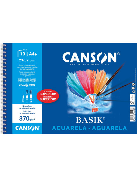 BLOC 10h CANSON PARA ACUARELA BASIK A4