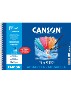 BLOC 10h CANSON PARA ACUARELA BASIK A3 2