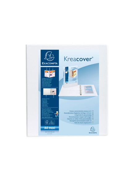 CARPETA CANGURO EXACOMPTA KREACOVER A4 MAXI 4 anMIXTAS 40mm BLANCO