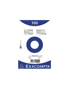 PACK 100 FICHAS EXACOMPTA LISAS 100x150mm