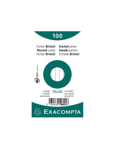 PACK 100 FICHAS EXACOMPTA HORIZONTAL 75x125mm