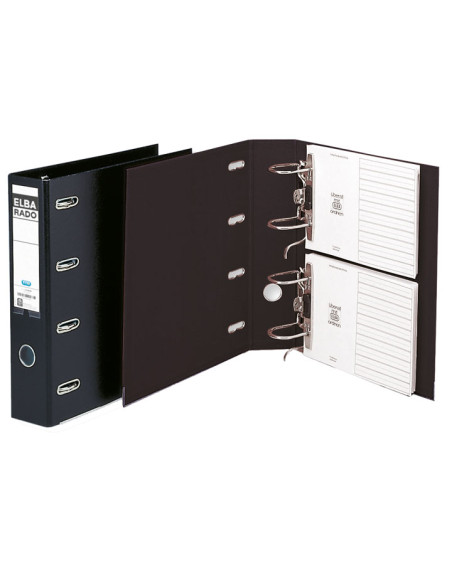 ARCHIVADOR palanca ELBA FORRADO PVC RADO PLAST A4 DOBLE MECANISMO 75mm NEGRO 1049806