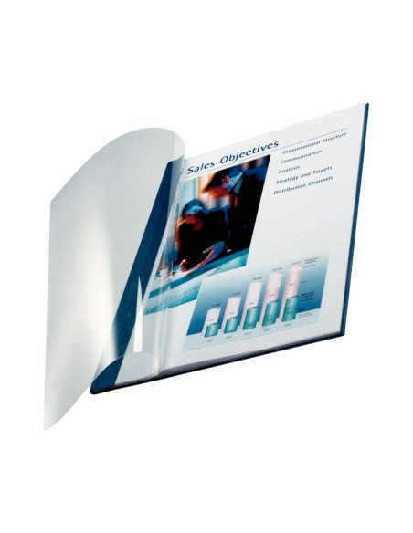 TAPA LEITZ impressBIND A4 FLEXIBLE TRANSP  7 mm A AZUL CAJA de 10