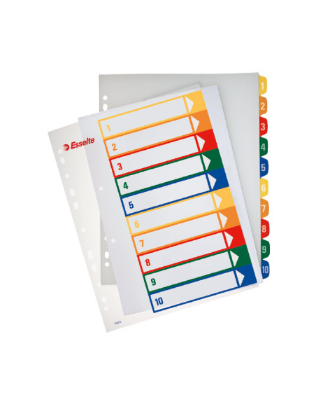 INDICE ESSELTE PP NUMERICO IMPRIMIBLE A4 pestañas 1-10 11 taladros